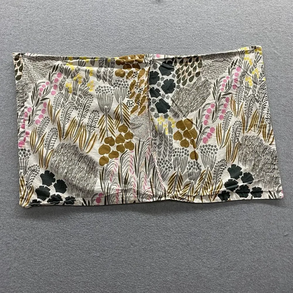 Marimekko Pieni Letto 1 King Pillow Sham Botanical Floral Cotton Earthy Colors